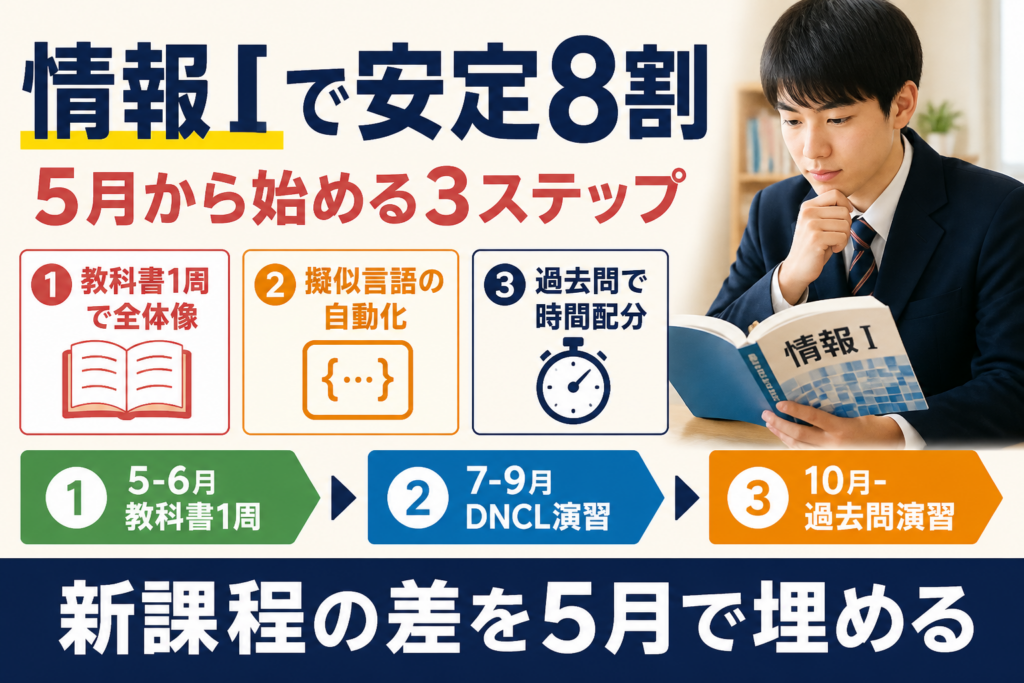共通テスト情報Ⅰを5月から固める3ステップ